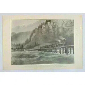 Art Print By Rail to Klondike 1st Excursion-Train White Pass Yukon Antique 1899